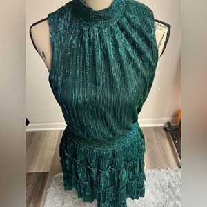 1. State Green Tiered Halter Midi Dress!